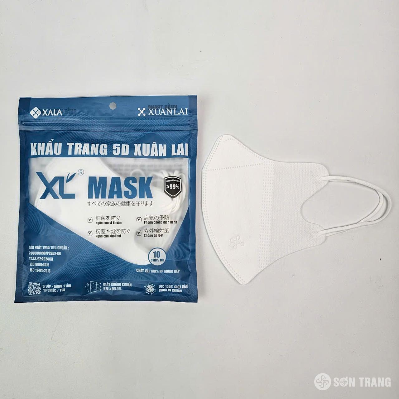 Khẩu trang 5D Xuân Lai 3 Khẩu trang 5D màu trắng