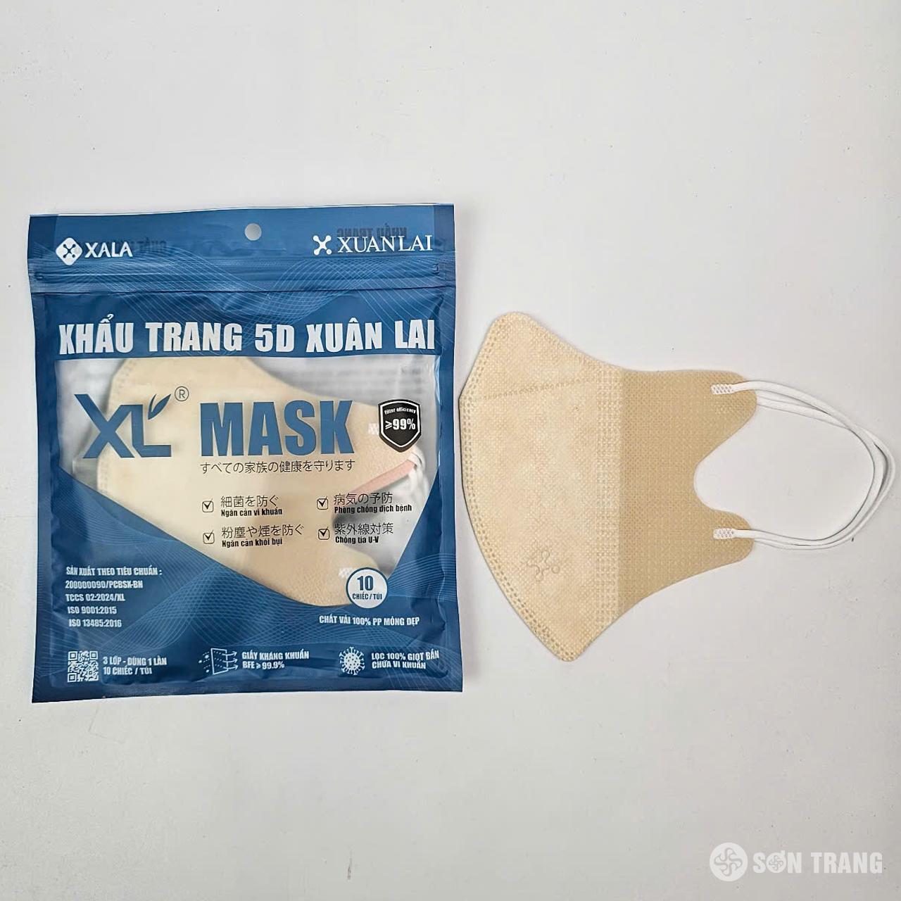 Khẩu trang 5D Xuân Lai 6 Khẩu trang 5D màu be