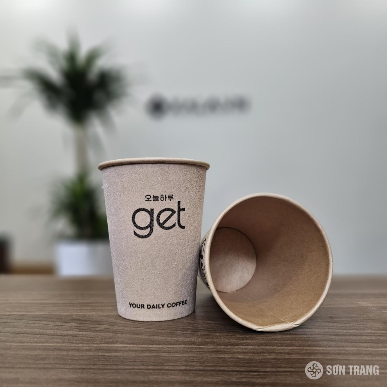 Cốc giấy xù GET 12oz cao cấp (360ml) pha cafe đá / nóng 1 Cốc giấy 12 Get Xù